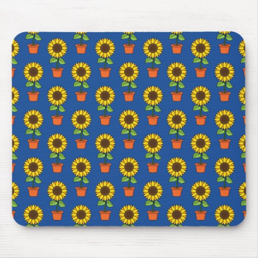 Sonnenblume Pflanze in einem Pot-Muster Mousepad (Vorne)