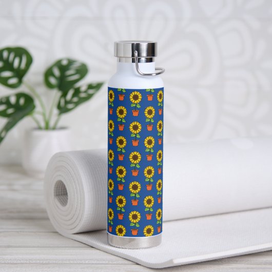 Sonnenblume Pflanze in einem Pot-Muster Trinkflasche (Yoga)