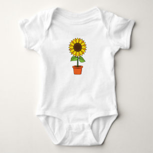 Sonnenblume Pflanze in einem Topf Baby Strampler