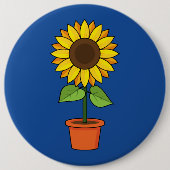 Sonnenblume Pflanze in einem Topf Button (Vorderseite)