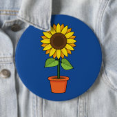 Sonnenblume Pflanze in einem Topf Button (Beispiel)
