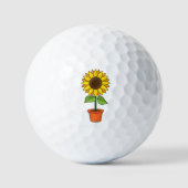 Sonnenblume Pflanze in einem Topf Golfball (Vorderseite)