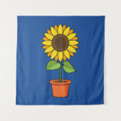Sonnenblume Pflanze in einem Topf Wandteppich (Vorderseite)