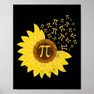 Sonnenblume Pi Tag 3.14 März 14. Math Lehrer Vint Poster