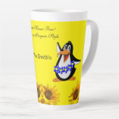 Sonnenblume Pinguin Floral Latte Tasse (Rechte Ecke)