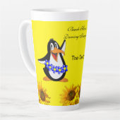 Sonnenblume Pinguin Floral Latte Tasse (Linke Ecke)