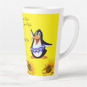Sonnenblume Pinguin Floral Latte Tasse (Rechts)