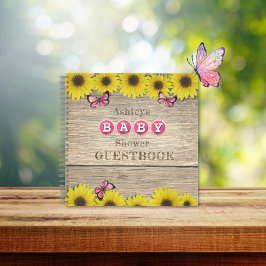 Sonnenblume Pink Butterfly Baby Showbook Notizblock