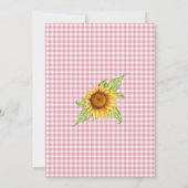 Sonnenblume Pink Gingham Baby Q Barbecue Einladung (Rückseite)