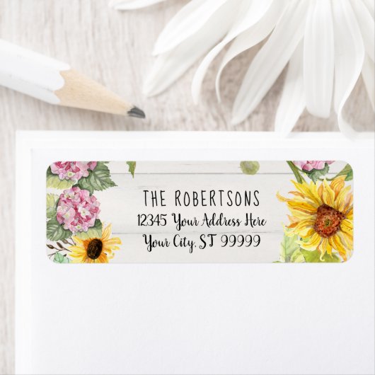 Sonnenblume Pink Hydrangea Blume | RÜCKSENDEADRESS (Insitu)