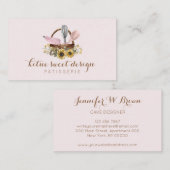 Sonnenblume Pink Whisk Spoon Konditorei Bag Koch B Visitenkarte (Vorne/Hinten)