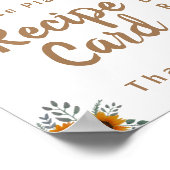 Sonnenblume Place Rezept Karte Hier Duschzeichen Poster (Ecke)