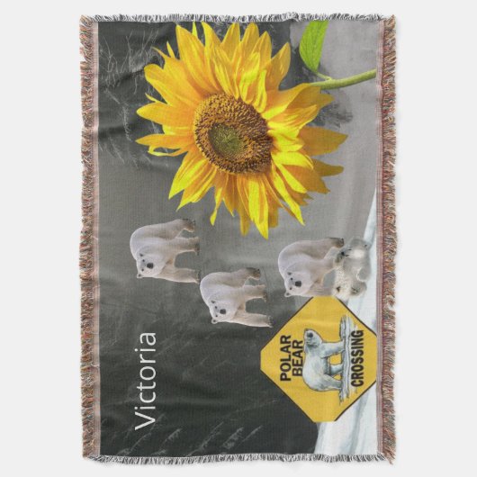 Sonnenblume Polar Bär Blumengewirr Blanke Decke (Vorderseite Vertikal)