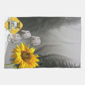 Sonnenblume Polar Bär Blumenkochtuch Geschirrtuch (Horizontal)