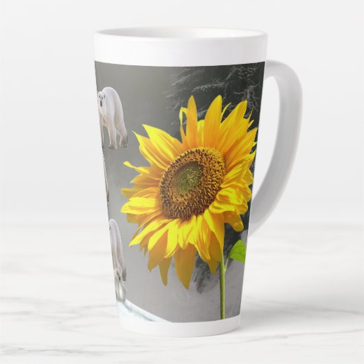 Sonnenblume Polar Bär Blütenlatte Tasse (Rechte Ecke)