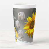 Sonnenblume Polar Bär Blütenlatte Tasse (Vorderseite)