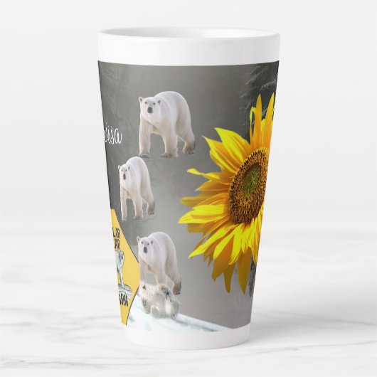 Sonnenblume Polar Bär Blütenlatte Tasse (Vorderseite)