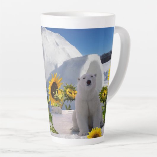 Sonnenblume Polar Bär Latte Tasse (Rechte Ecke)