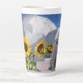 Sonnenblume Polar Bär Latte Tasse (Vorderseite)