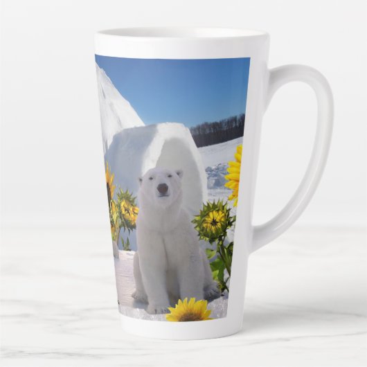 Sonnenblume Polar Bär Latte Tasse (Rechts)