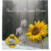 Sonnenblume Polar Bären Blumendusche Vorhang (Vorderseite)