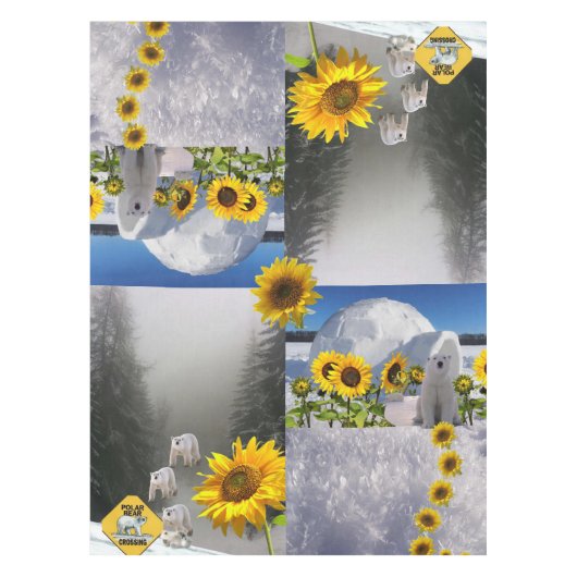 Sonnenblume Polar Bear Bloral Tableclout Tischdecke (Vorderseite)