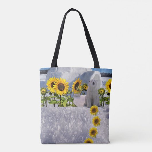 Sonnenblume Polar Bear Tasche (Rückseite)