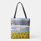 Sonnenblume Polar Bear Tote Beutel Tasche (Rückseite)