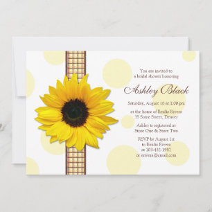 Sonnenblume Polka Dot Bridal Dusche Einladung