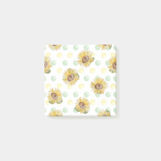 Sonnenblume Polka Dot Sticky Notes Post-it Klebezettel (Vorderseite)