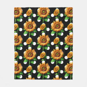 Sonnenblume Polka Dots Fleecedecke