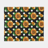 Sonnenblume Polka Dots Fleecedecke (Vorderseite (Horizontal))