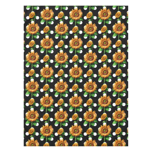 Sonnenblume Polka Dots Tischdecke (Vorderseite)