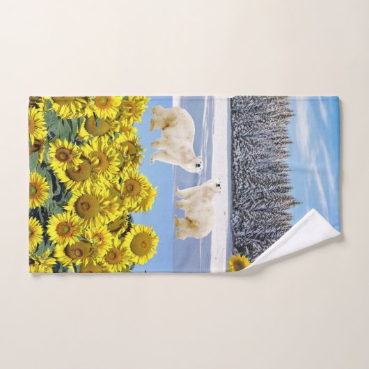 Sonnenblume Pollenbär Badehandtuch Sets (Handtuch)