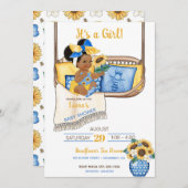 Sonnenblume Porch Schwingen Gelbe Blaublume Biene Einladung (Vorne/Hinten)