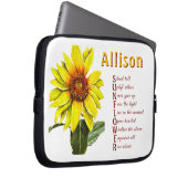 Sonnenblume Positive Ermutigung Laptopschutzhülle (Vorne Rechts)