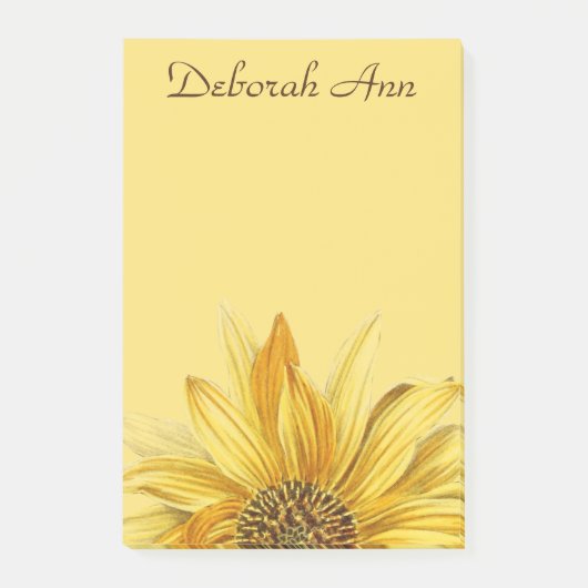 Sonnenblume Post-it Klebezettel (Vorderseite)