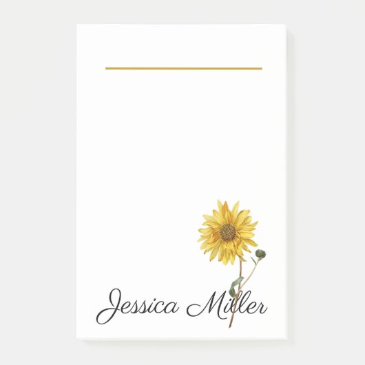 Sonnenblume Post-it Klebezettel (Vorderseite)