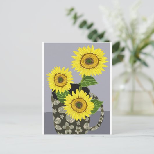 Sonnenblume Postkarte (Stehend Vorderseite)
