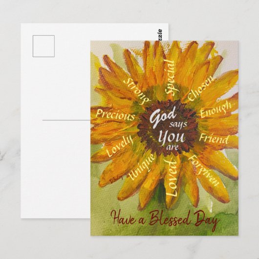 Sonnenblume Postkarte (Vorne/Hinten)