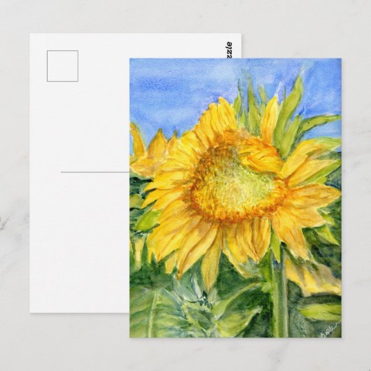 Sonnenblume Postkarte (Vorne/Hinten)