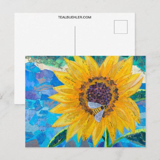 Sonnenblume Postkarte (Vorne/Hinten)