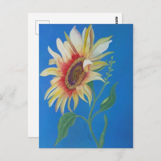 Sonnenblume Postkarte (Vorne/Hinten)