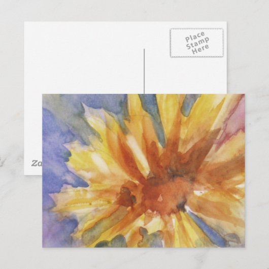 Sonnenblume Postkarte (Vorne/Hinten)
