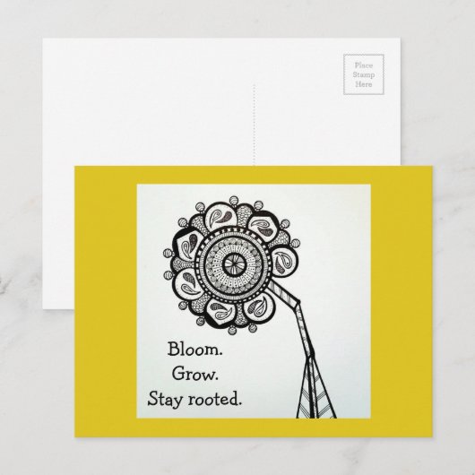 Sonnenblume Postkarte (Vorne/Hinten)