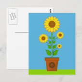 Sonnenblume Postkarte (Vorne/Hinten)