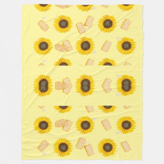 Sonnenblume Power Fleecedecke (Vorderseite)
