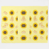 Sonnenblume Power Fleecedecke (Vorderseite (Horizontal))