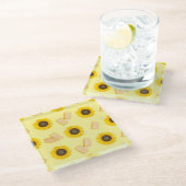 Sonnenblume Power Glasuntersetzer (Schrägansicht)