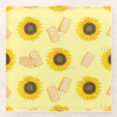 Sonnenblume Power Glasuntersetzer (Vorderseite)